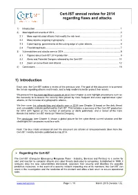 Bilan Cert-IST 2013