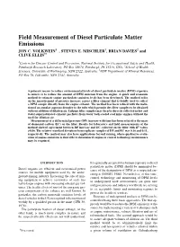 Field Measurement of Diesel Particulate Matter Emissions JON C