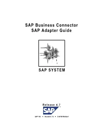 SAP Business Connector SAP Adapter Guide