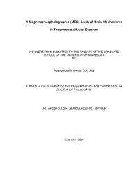 Study of Brain Mechanisms in Temporomandibular Disorder