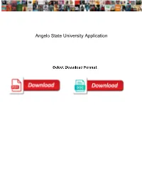 Angelo State University Application