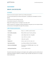 CV Senior Software Developer