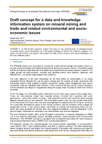 Draft Concept for a Data and Knowledge Information System on Mineral Mining and Trade and Related Environmental and Socio- Economic Issues