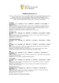 Entered Films List 2011/12