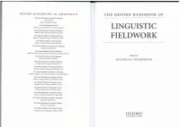 Linguistic Fieldwork 121