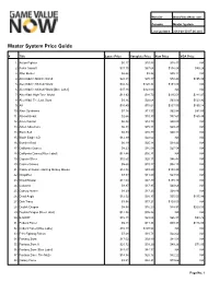 Master System Price Guide