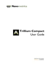 Trillium Compact User Guide © 2015 Nanometrics Inc