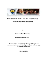 An Analysis of Discounted Cash Flow (DCF) Approach