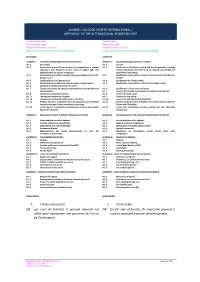 ANNEXE L AU CODE SPORTIF INTERNATIONAL / APPENDIX L to the INTERNATIONAL SPORTING CODE 1. Tableau Des Points NB : Par Souci De B