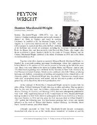 Bio Macdonald Wright, Stanton Full