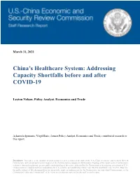 China's Healthcare System: Addressing Capacity Shortfalls