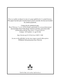 Genetic Parameters for Carcass Dimensional Measurements from Video Image Analysis and Their Association with Conformation and Fat Class Scores