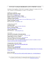HIGHER EDUCATION OVERVIEW Fall 2014