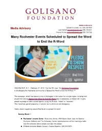 Many Rochester Events Scheduled to Spread the Word to End the R-Word