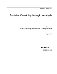 Root Boulder Creek Hydrologic Analysis