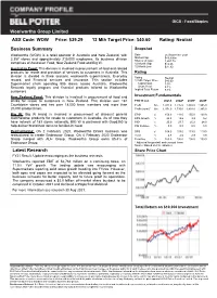 Woolworths Group Limited ASX Code: WOW Price: $39.29 12 Mth Target Price: $40.60 Rating: Neutral