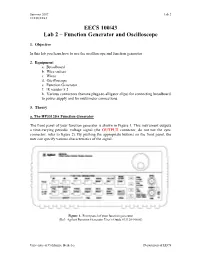 Function Generator and Oscilloscope