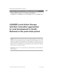 LEADER Local Action Groups and Their Innovative Approaches to Rural Development in South Bohemia in the Post-Crisis Period