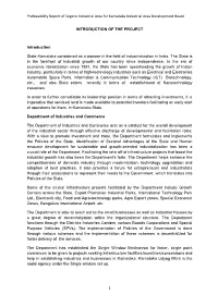 Prefeasibility Report of Sogane Industrial Area for Karnataka Industrial Area Development Board 1 INTRODUCTION of the PROJECT In