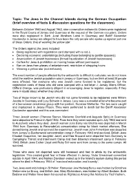 The Jews in the Channel Islands During the German Occupation (Brief Overview of Facts & Discussion Questions for the Classroom)