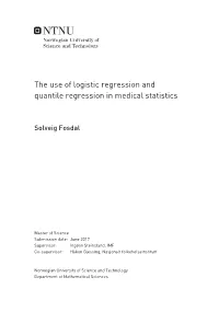 The Use of Logistic Regression and Quantile Regression in Medical Statistics