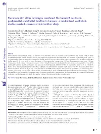 Flavanone-Rich Citrus Beverages Counteract the Transient Decline In