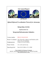 FP6 OPTICON Third Annual Report