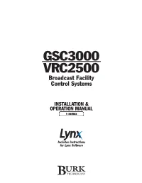 GSC3000, VRC2500 Manual