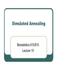 Lecture 19 -- Simulated Annealing