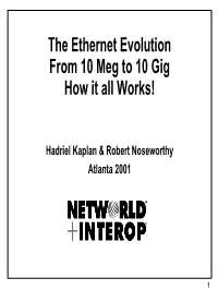 The Ethernet Evolution from 10 Meg to 10 Gig How It All Works!