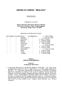 Unione Di Comuni “Meilogu” Statuto
