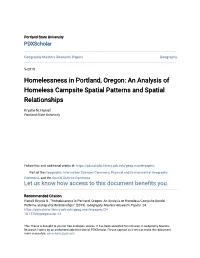 An Analysis of Homeless Campsite Spatial Patterns and Spatial Relationships