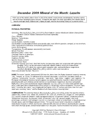C:\Documents and Settings\Alan Smithee\My Documents\MOTM\Lazurite.Wpd
