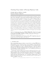 Checking Type Safety of Foreign Function Calls