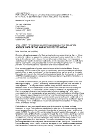 Science Supporting Marine Protected Areas