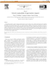 Selective Permeability of Gap Junction Channels