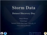 Storm Data Dataset Discovery Day