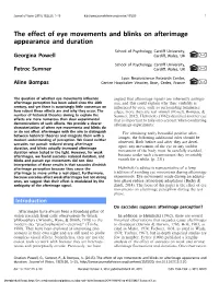The Effect of Eye Movements and Blinks on Afterimage Appearance and Duration