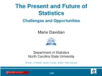 The Present and Future of Statistics Challenges and Opportunities