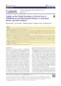 Update on the Global Prevalence of Severe Fear of Childbirth in Low-Risk Pregnant Women: a Systematic Review and Meta-Analysis