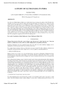 A Study of Euthanasia in India