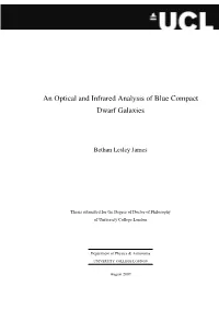 An Optical and Infrared Analysis of Blue Compact Dwarf Galaxies