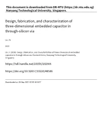 Design, Fabrication, and Characterization of Three‑Dimensional Embedded Capacitor in Through‑Silicon Via