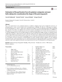 Estimation of the Perforation Force for Polymer Composite Conveyor Belts Taking Into Consideration the Shape of the Piercing Punch