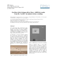 Exomars 2016 Schiaparelli at Mars: AMELIA Results from the 'Terrific' Six Minutes Before Crashing