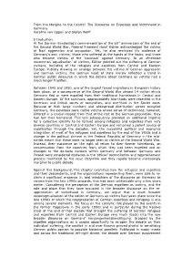 The Discourse on Expellees and Victimhood in Germany Karoline Von Oppen and Stefan Wolff