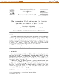 The Generalized Weil Pairing and the Discrete Logarithm Problem on Elliptic Curves