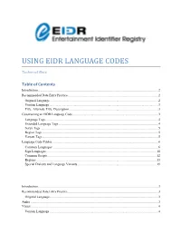 Using Eidr Language Codes