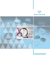 UV Optical Filters and Coatings