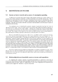 X Definitions of Income